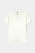 White Polo Zipper Mens Shirt