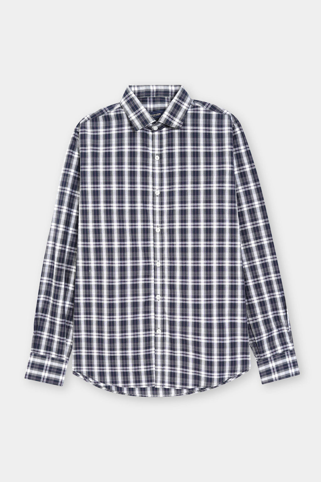 Black & White Checked Dress Shirt Men