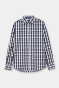 Black & White Checked Dress Shirt Men