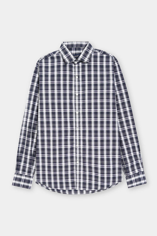 Black & White Checked Dress Shirt Men