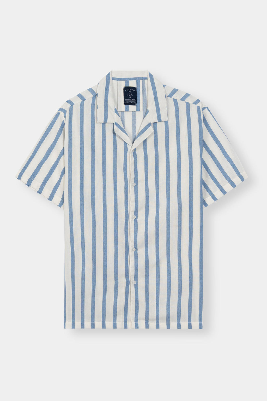 Blue Striped Coat Collar Shirt Men