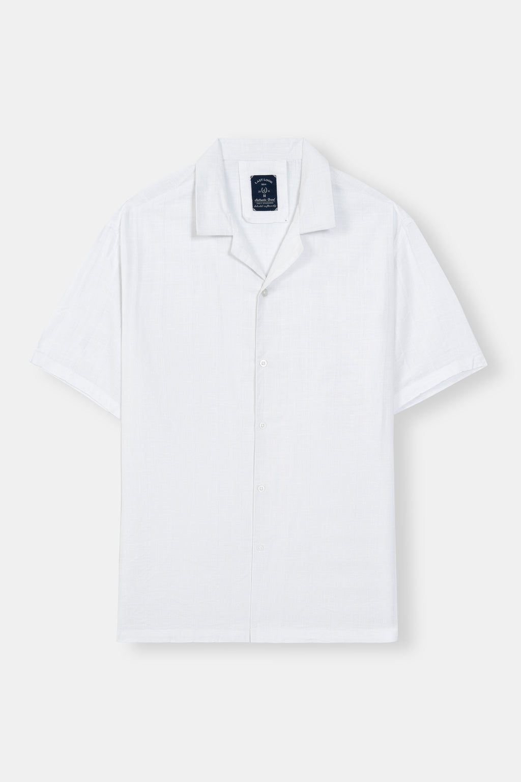 White Textured Coat Collar Shirt