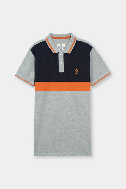 Orange & Grey Polo Shirt Men