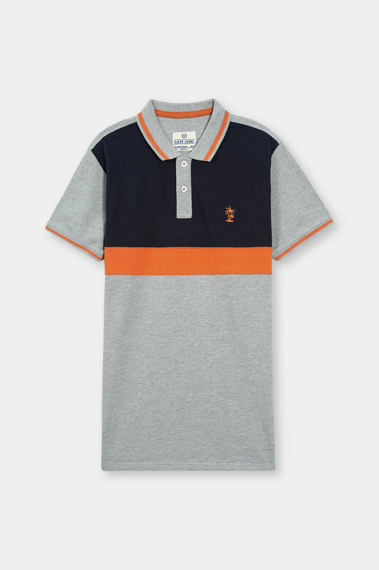 Orange & Grey Polo Shirt Men