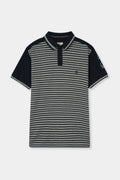 Grey Striped Polo Shirt Men