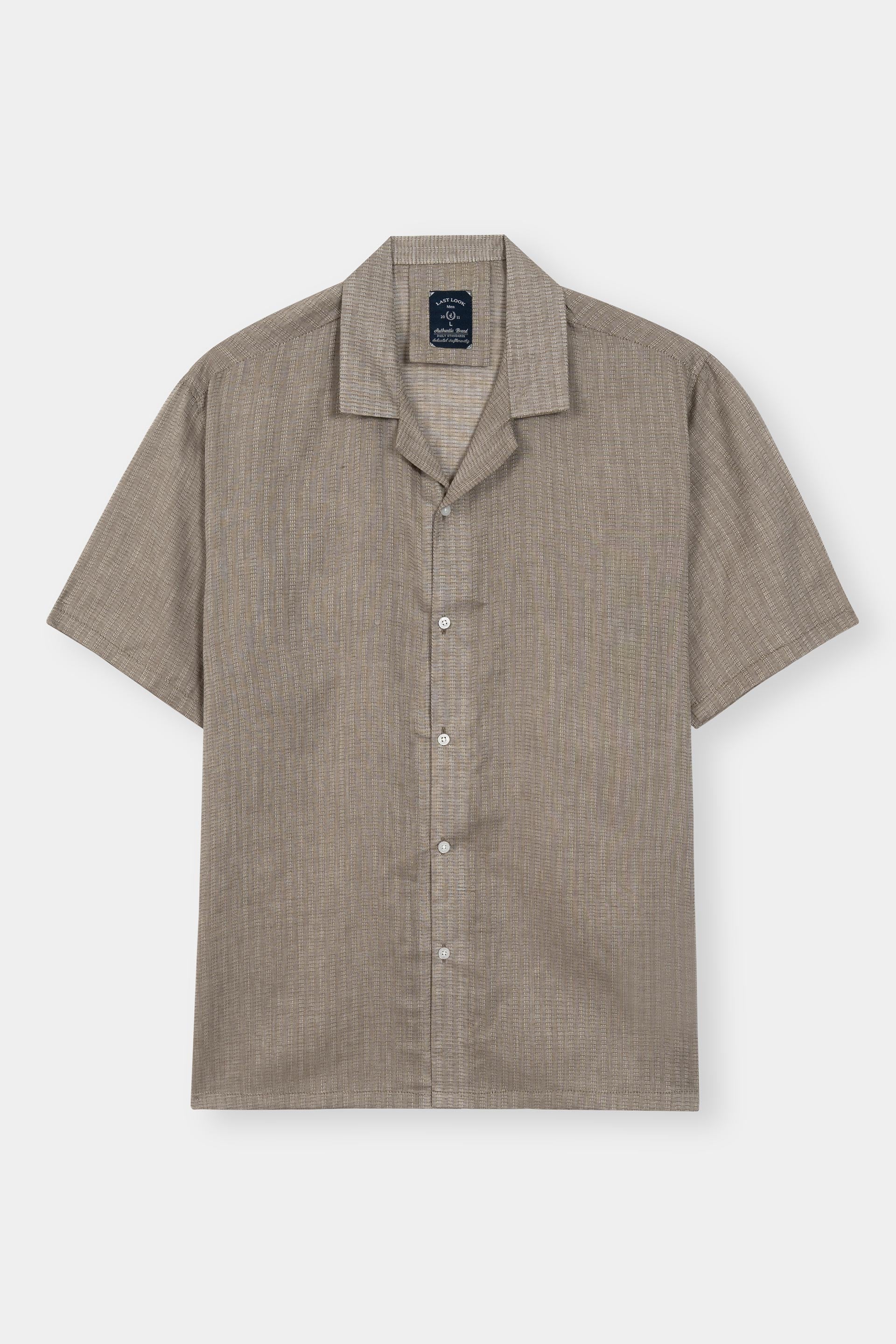 Brown Coat Collar Shirt Men
