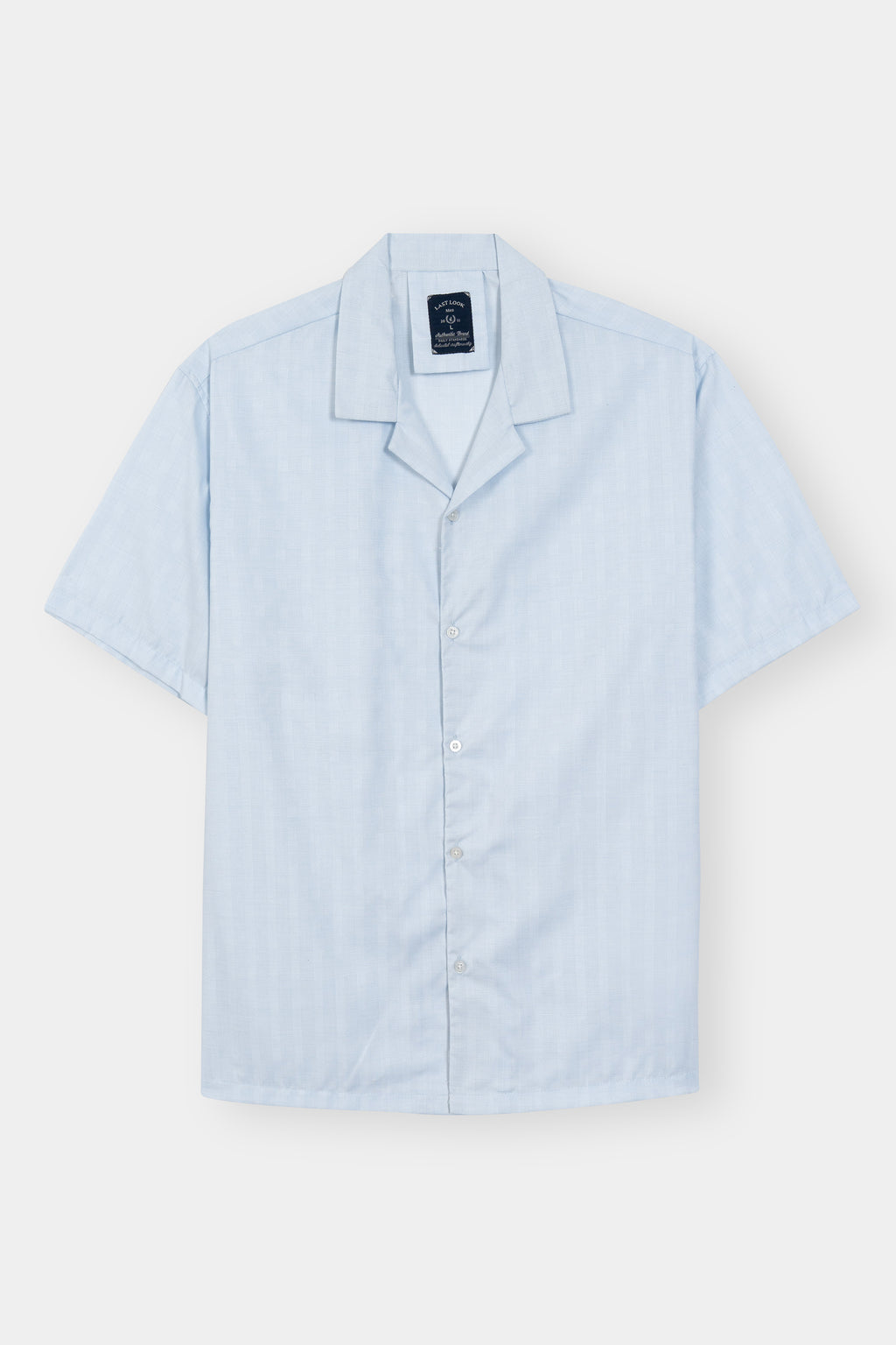 Sky Blue Coat Collar Shirt Men
