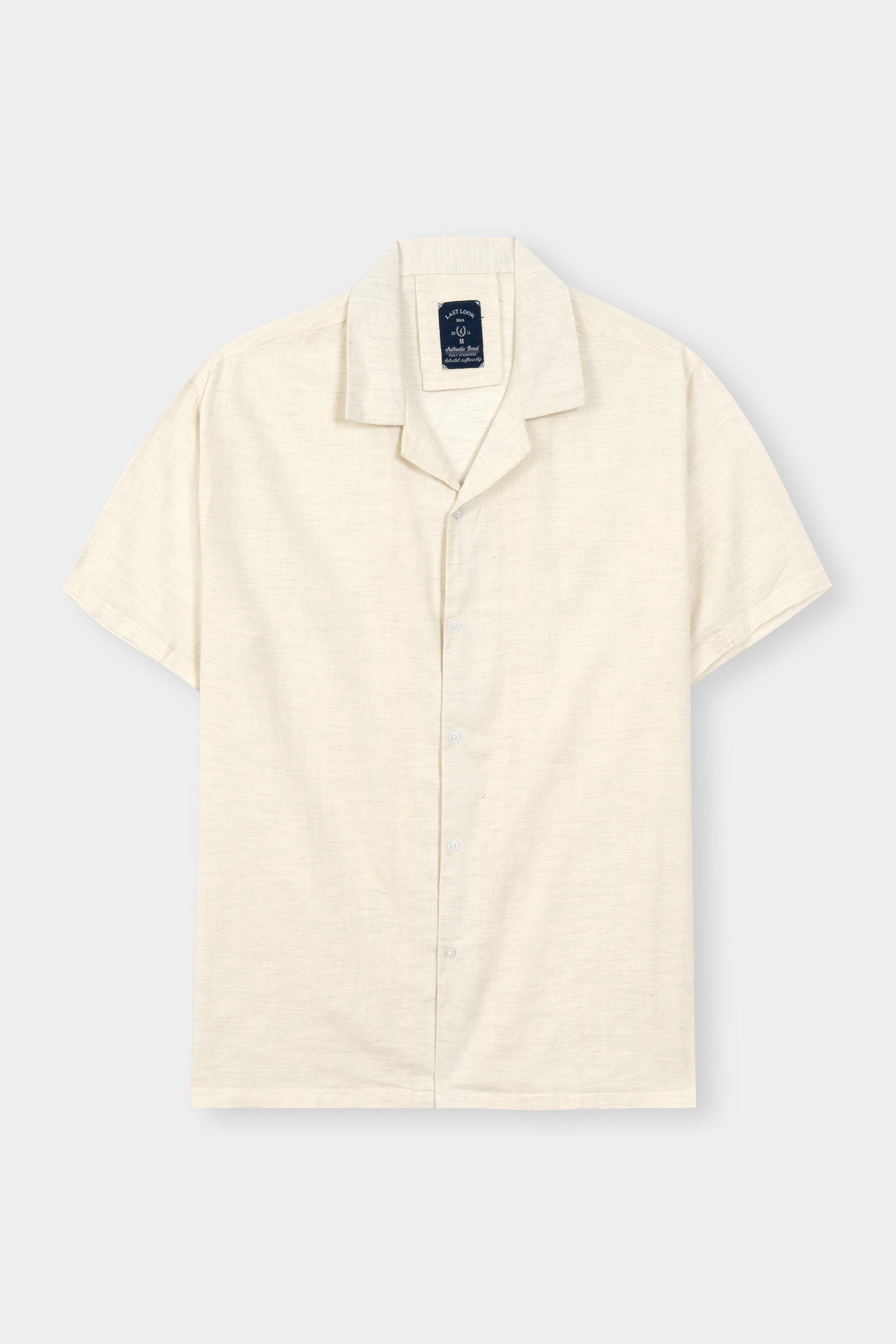 Beige Coat Collar Shirt Men