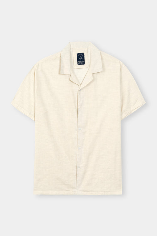 Beige Coat Collar Shirt Men