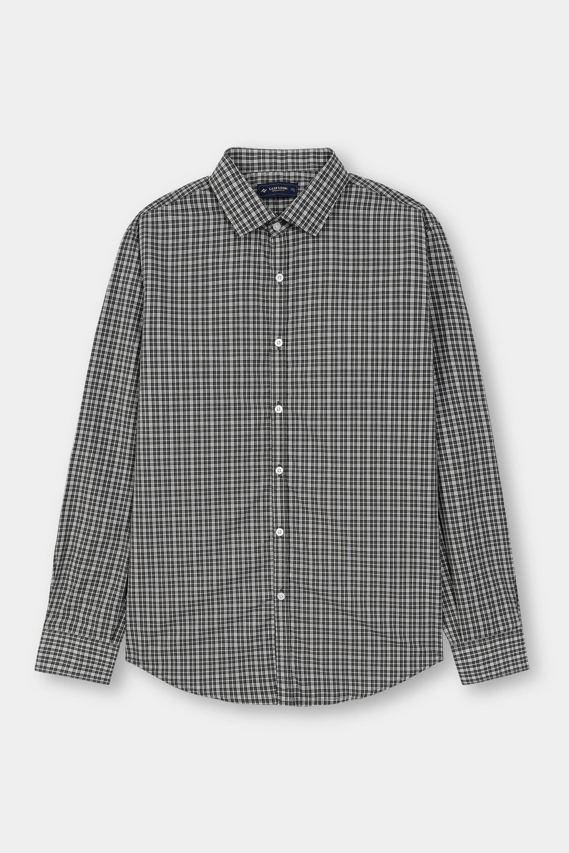 Black Checked Dress Shirt Men