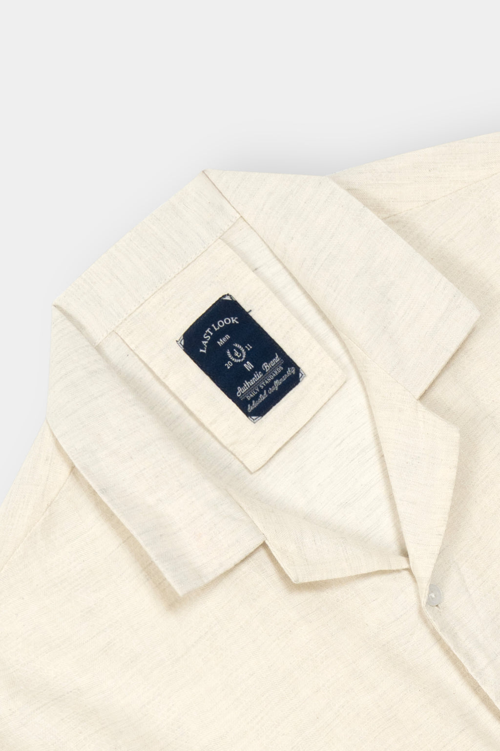 Beige Coat Collar Shirt Men