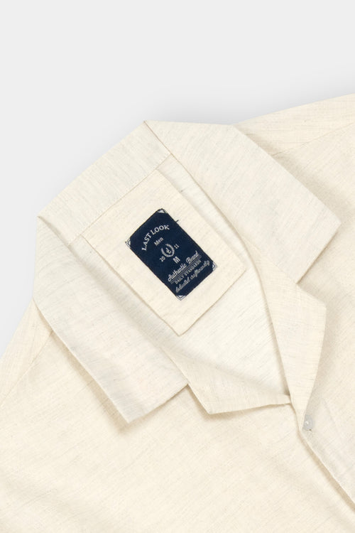 Beige Coat Collar Shirt Men