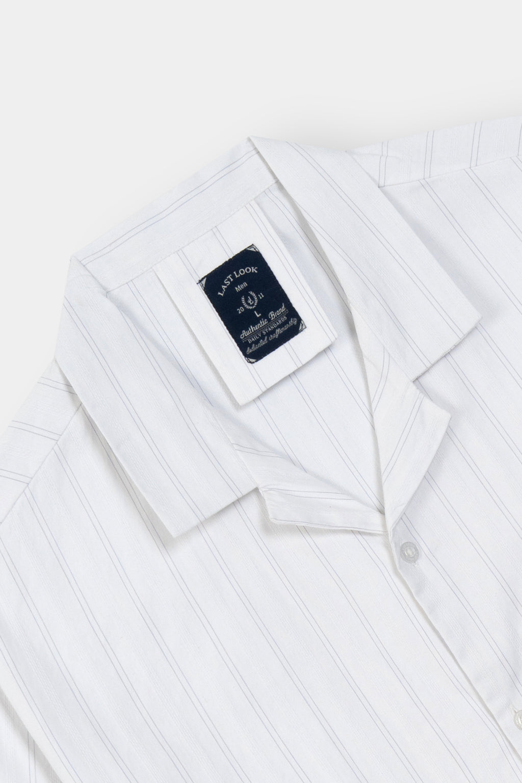 White Coat  Collar Causal Shirt Men