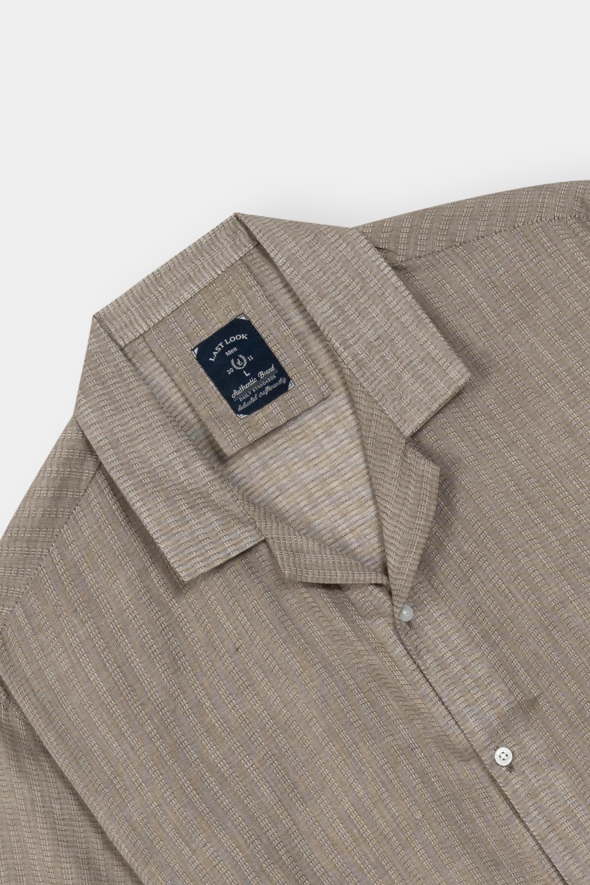Brown Coat Collar Shirt Men