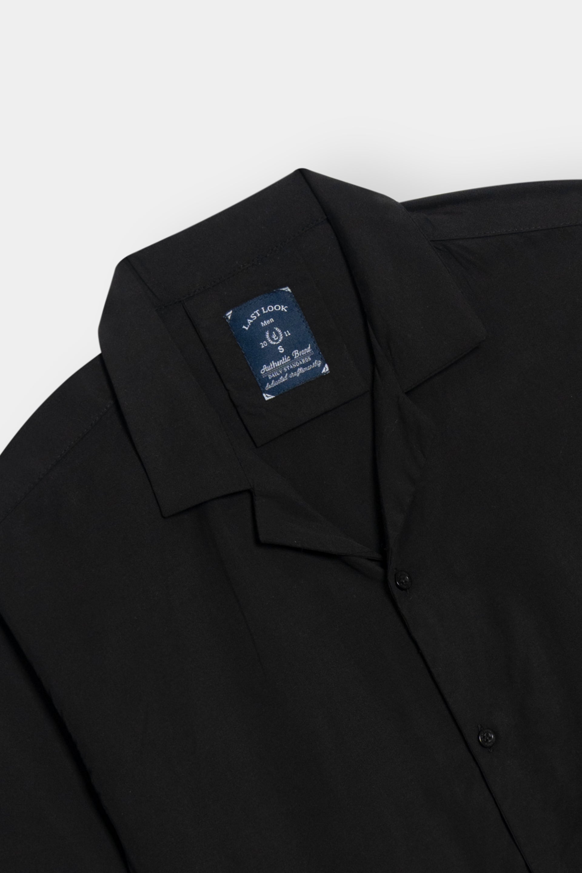 Black Coat Collar Shirt Men