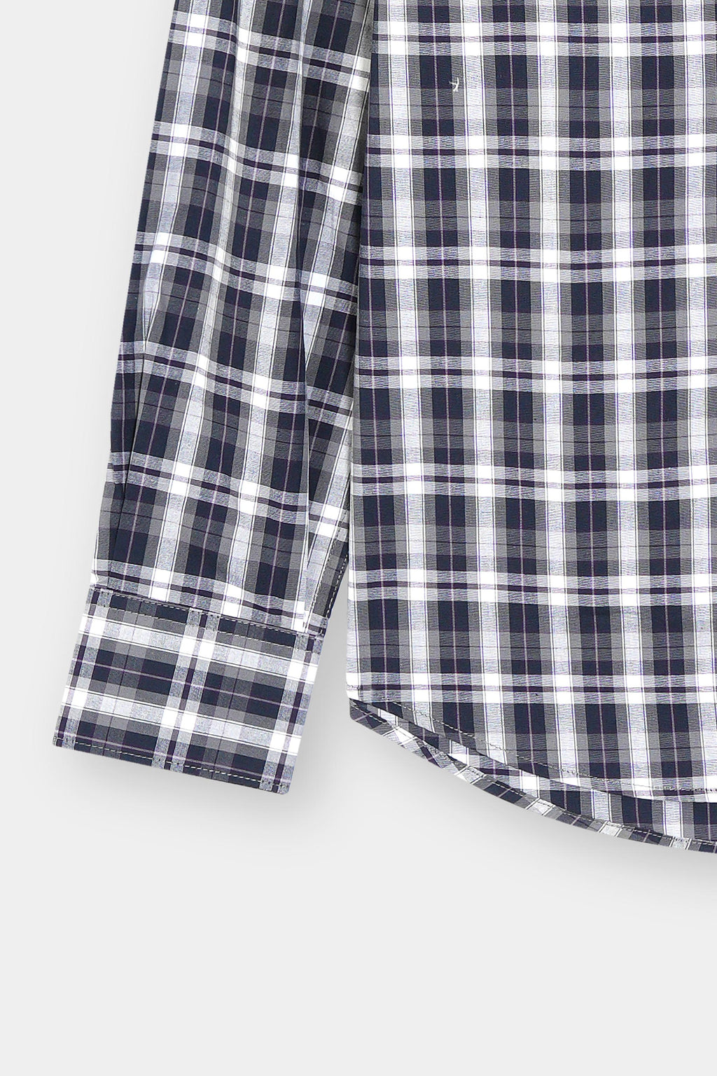 Black & White Checked Dress Shirt Men