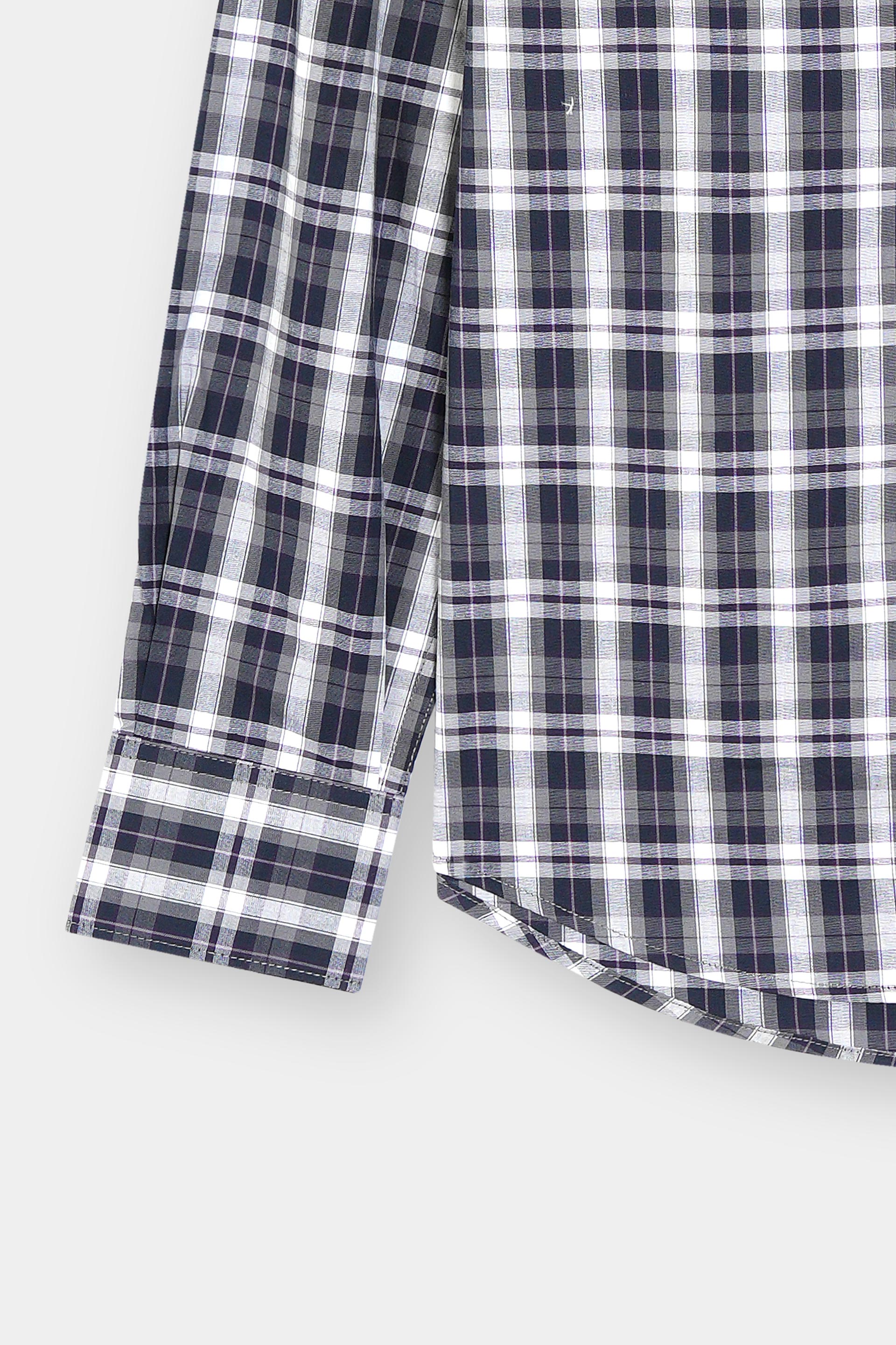Black & White Checked Dress Shirt Men