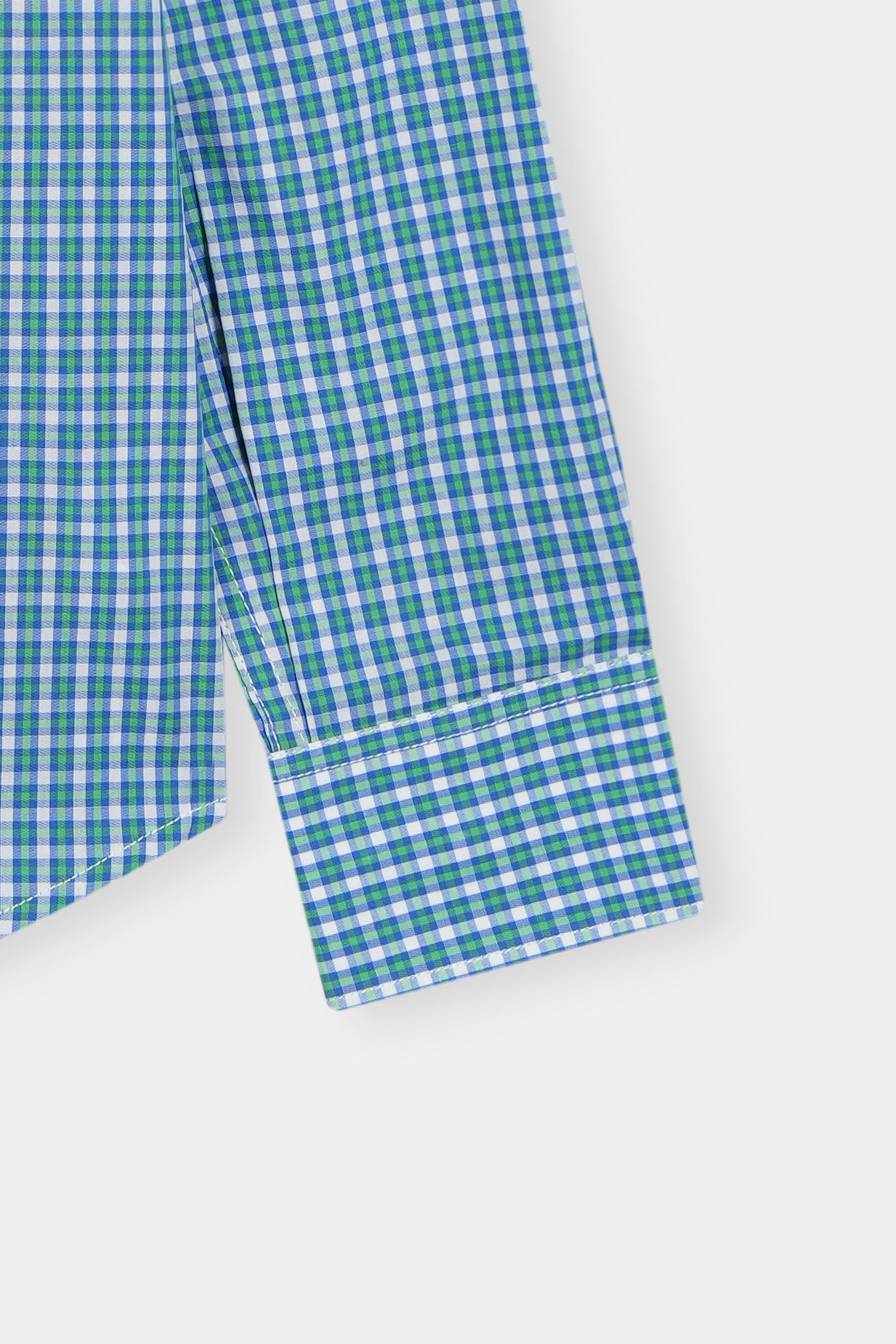 Blue & Green Striped Dress Shirt Men