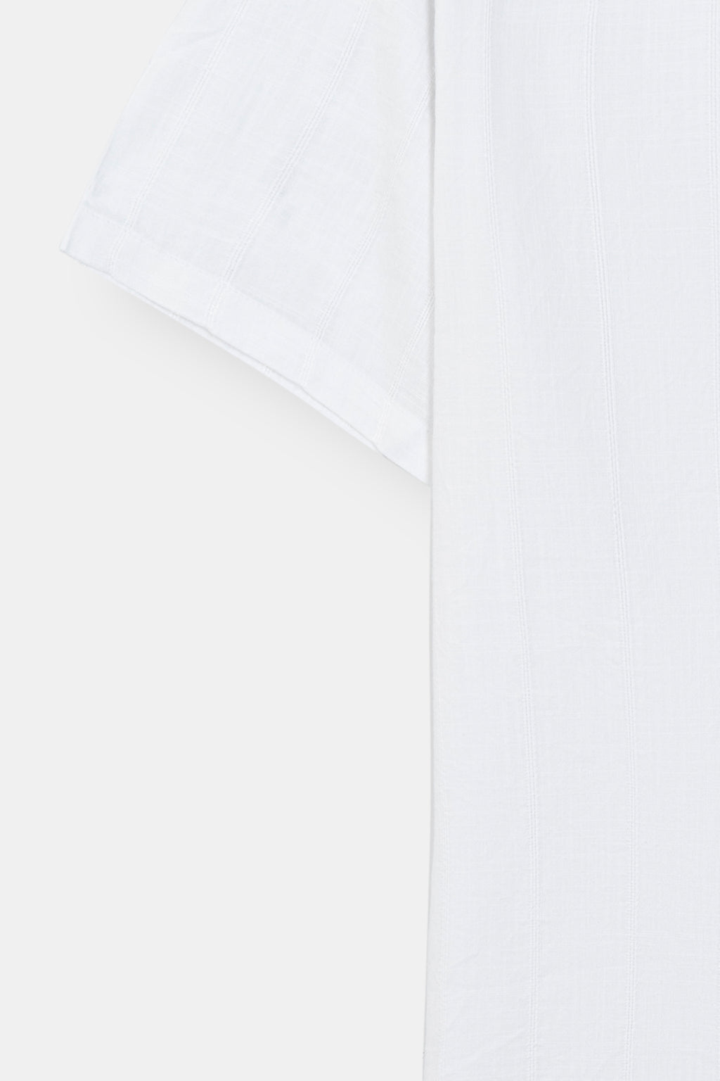 White Textured Coat Collar Shirt