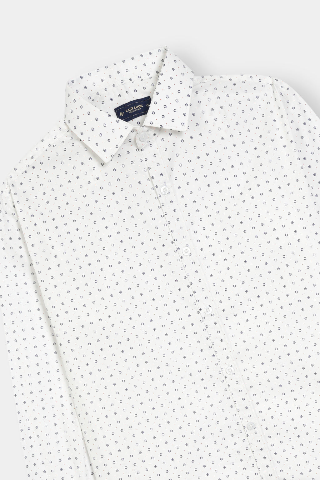 Black Dotted White Dress Shirt Men