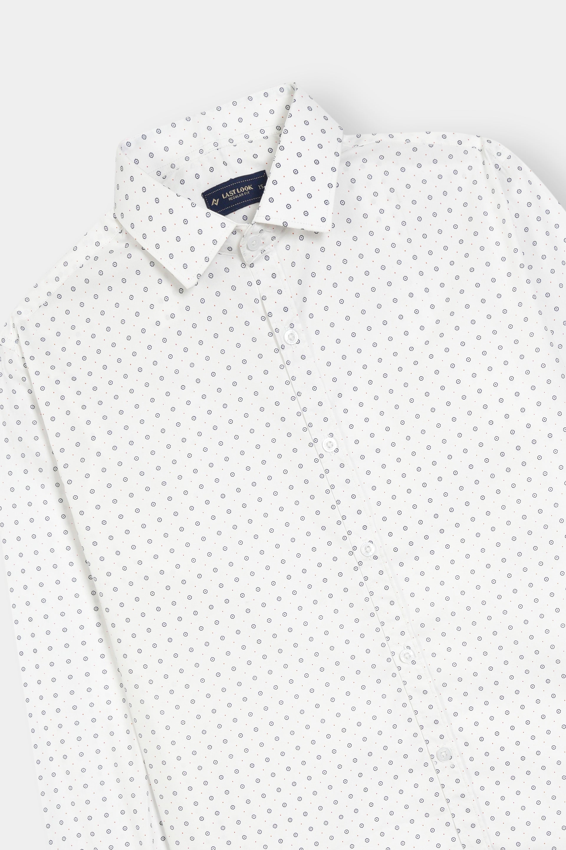 Black Dotted White Dress Shirt Men