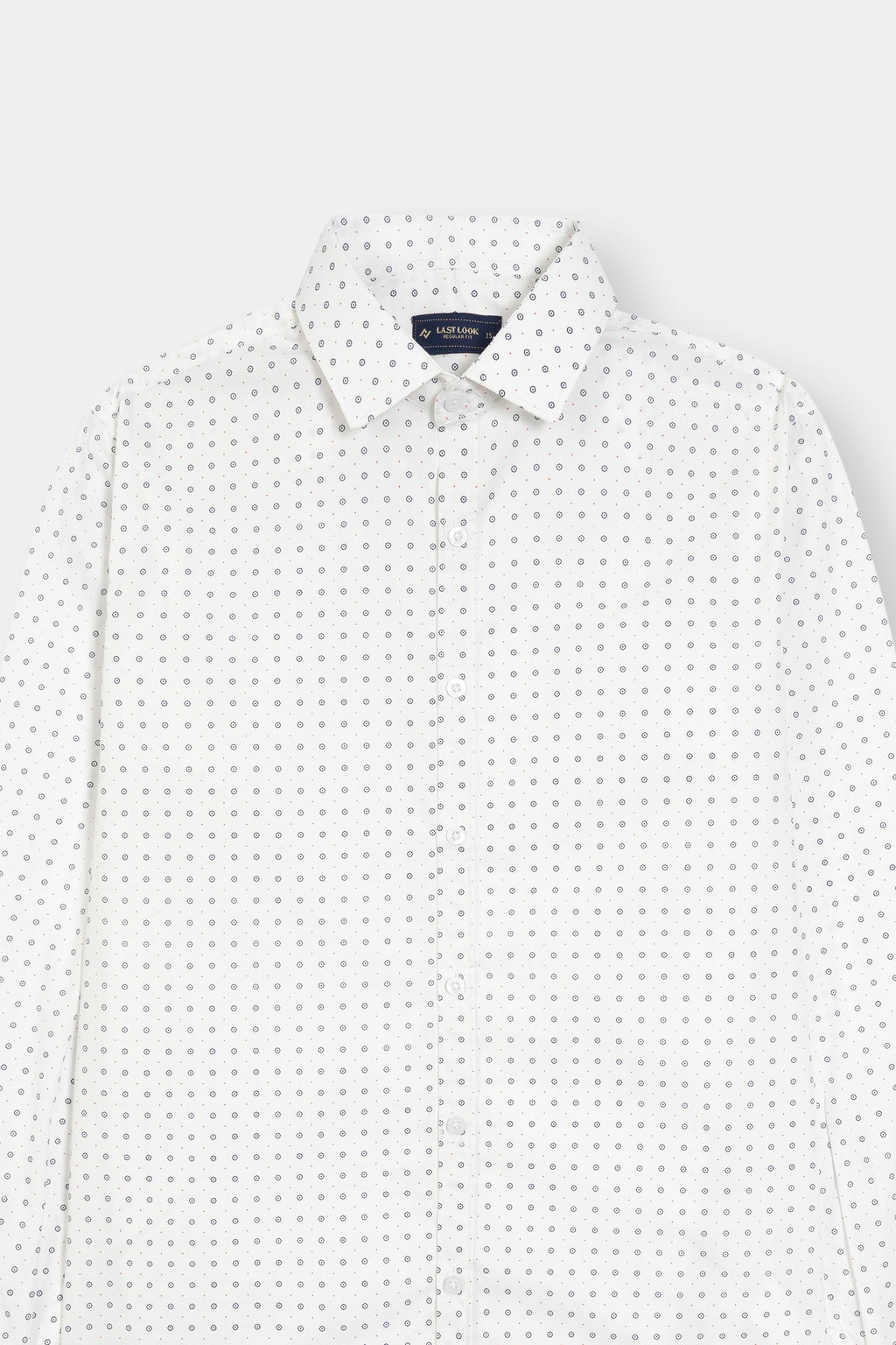 Black Dotted White Dress Shirt Men
