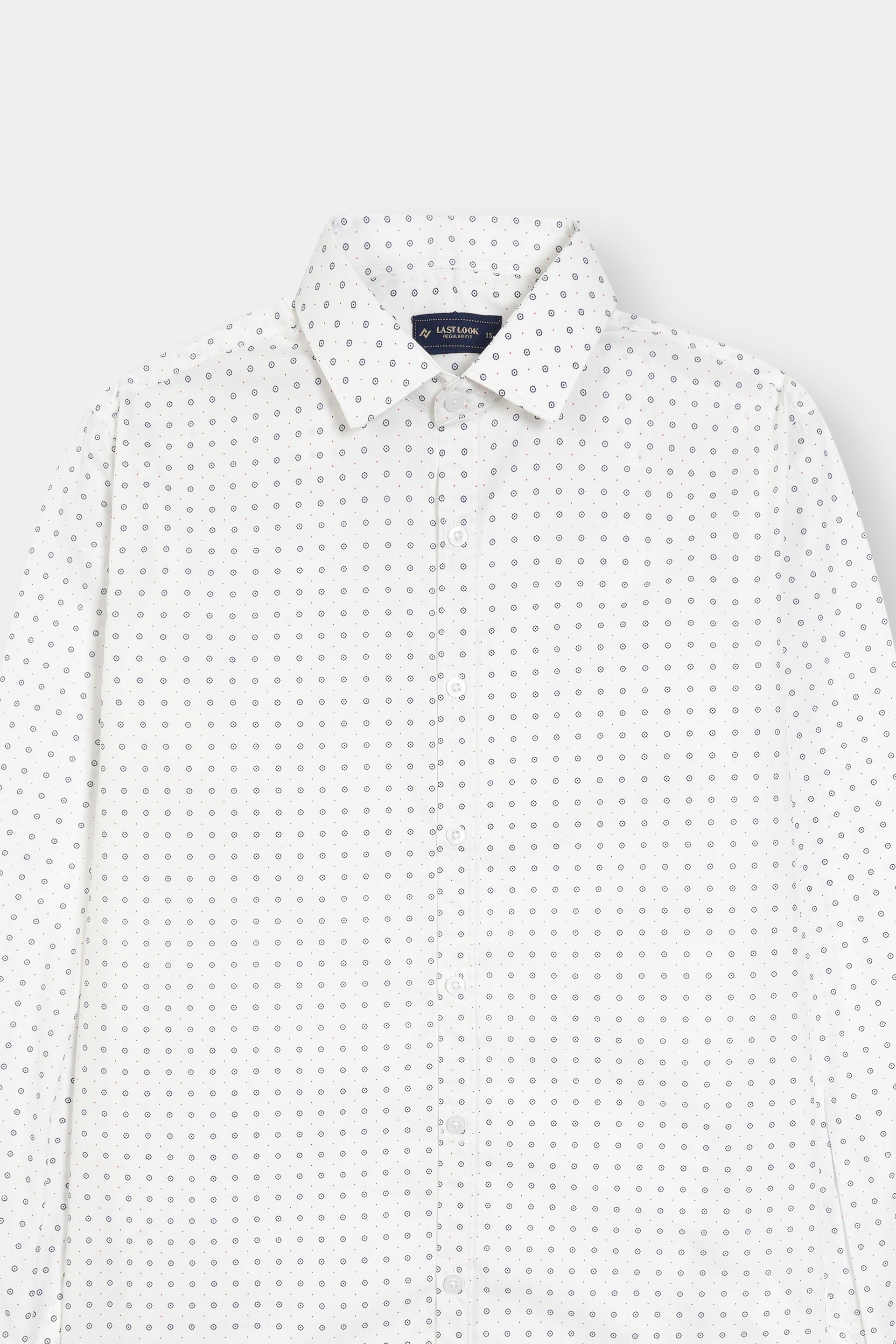 Black Dotted White Dress Shirt Men