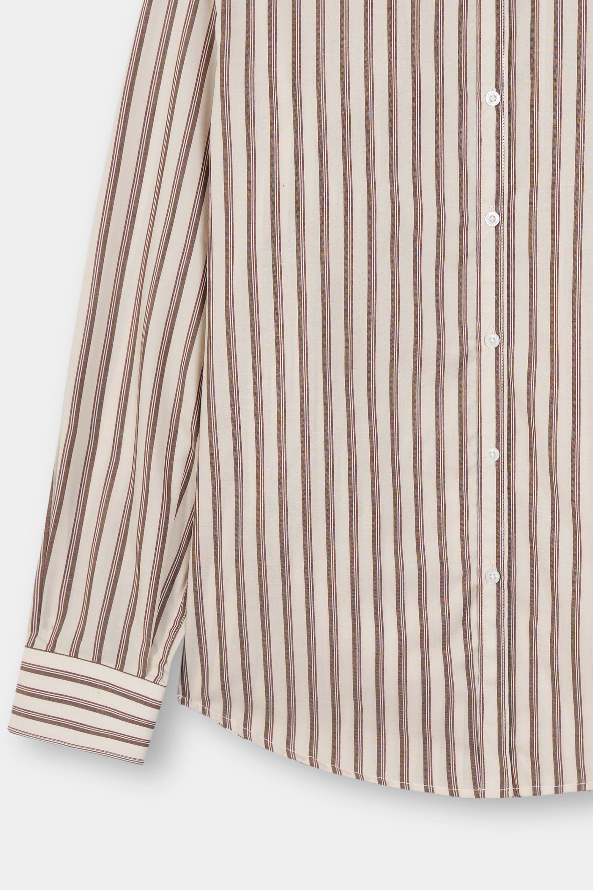 Brown Stripes Dress Shirt Men