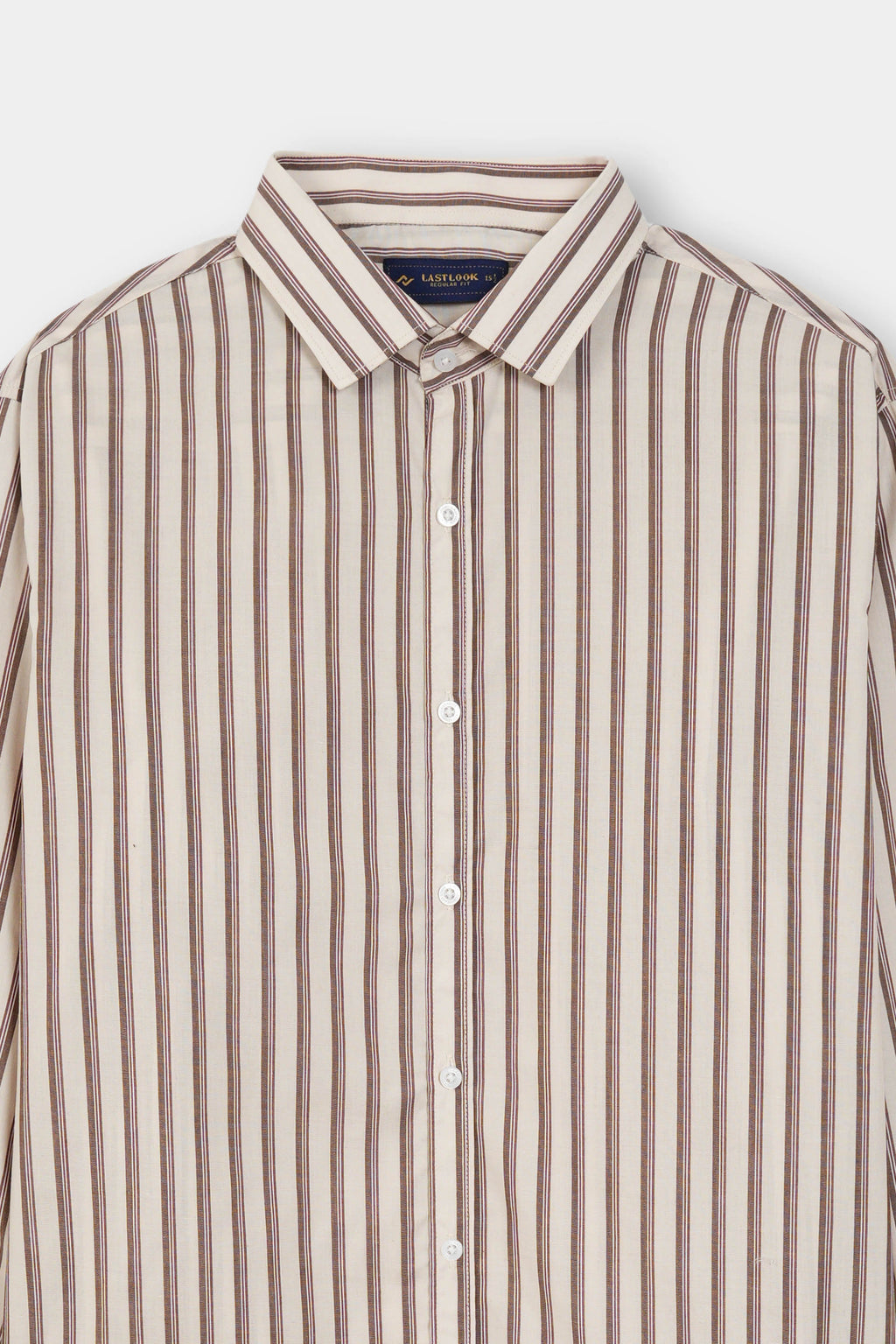 Brown Stripes Dress Shirt Men