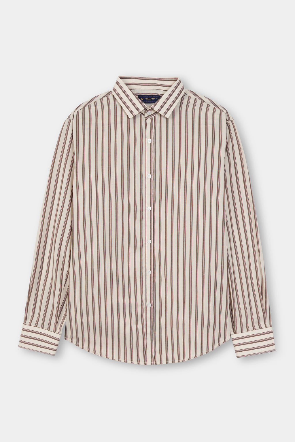 Brown Stripes Dress Shirt Men