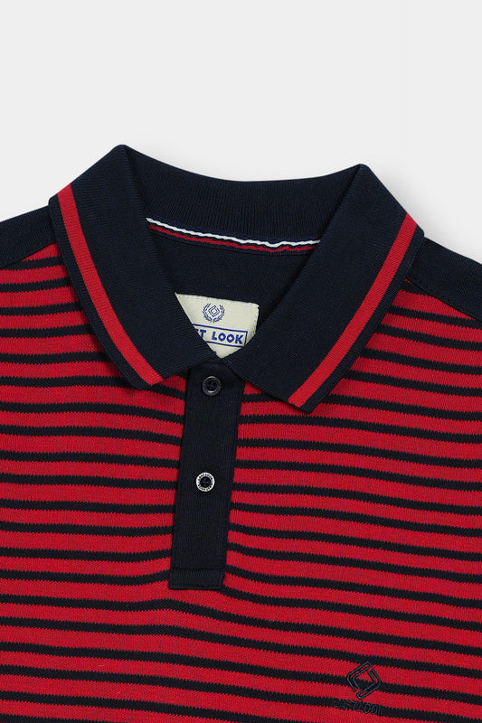 Red Striped Polo Shirt Men