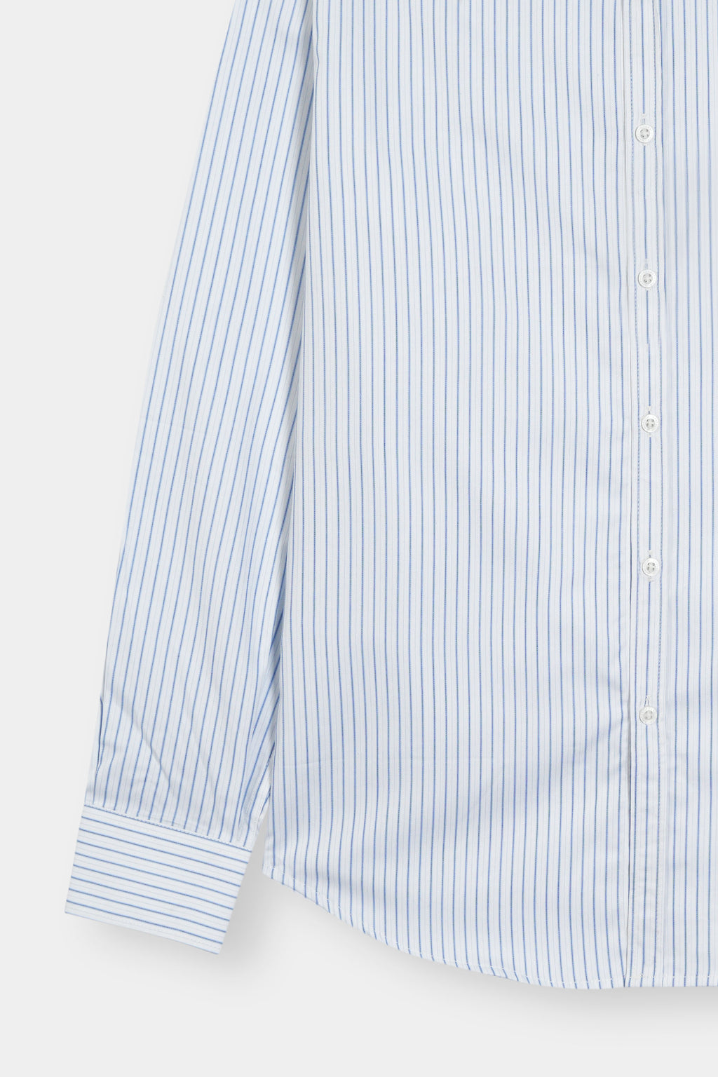 White with Blue Causal Dress Shirt Men