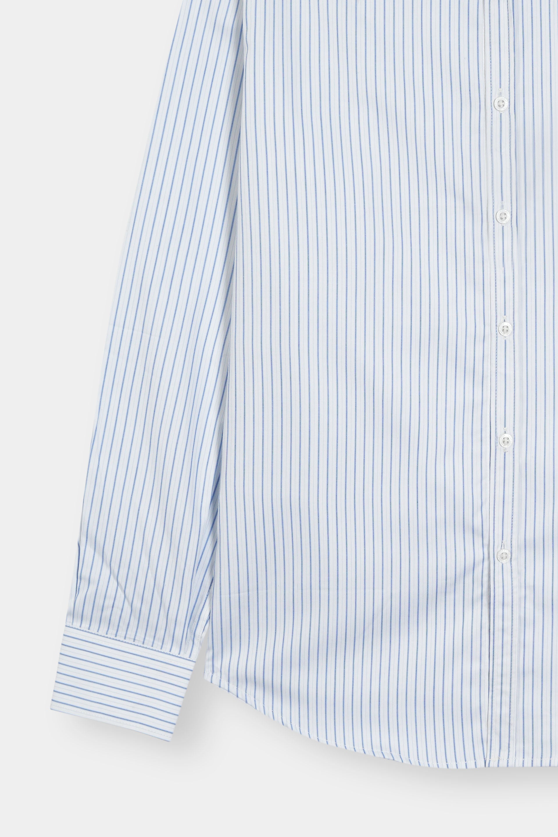 White with Blue Causal Dress Shirt Men