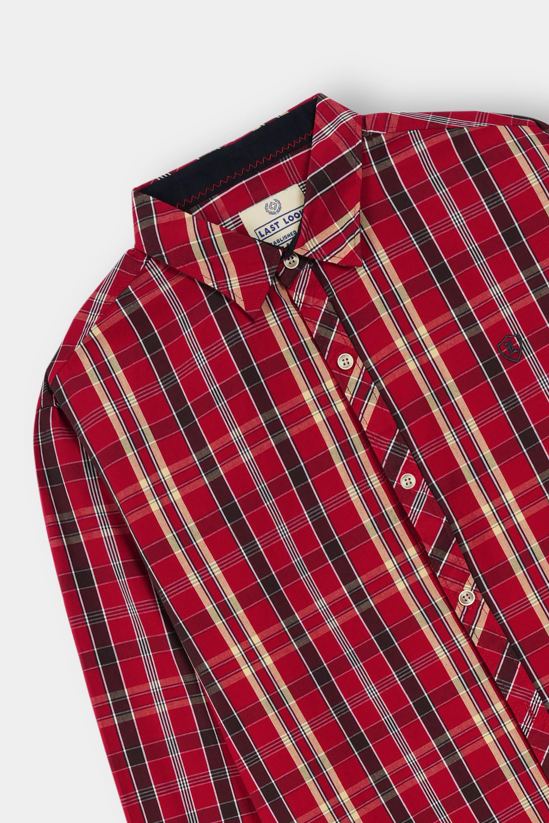 Red Causal Dress Shirt Men