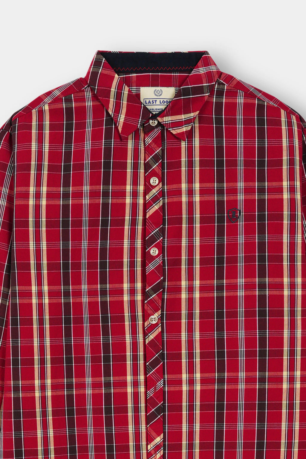 Red Causal Dress Shirt Men