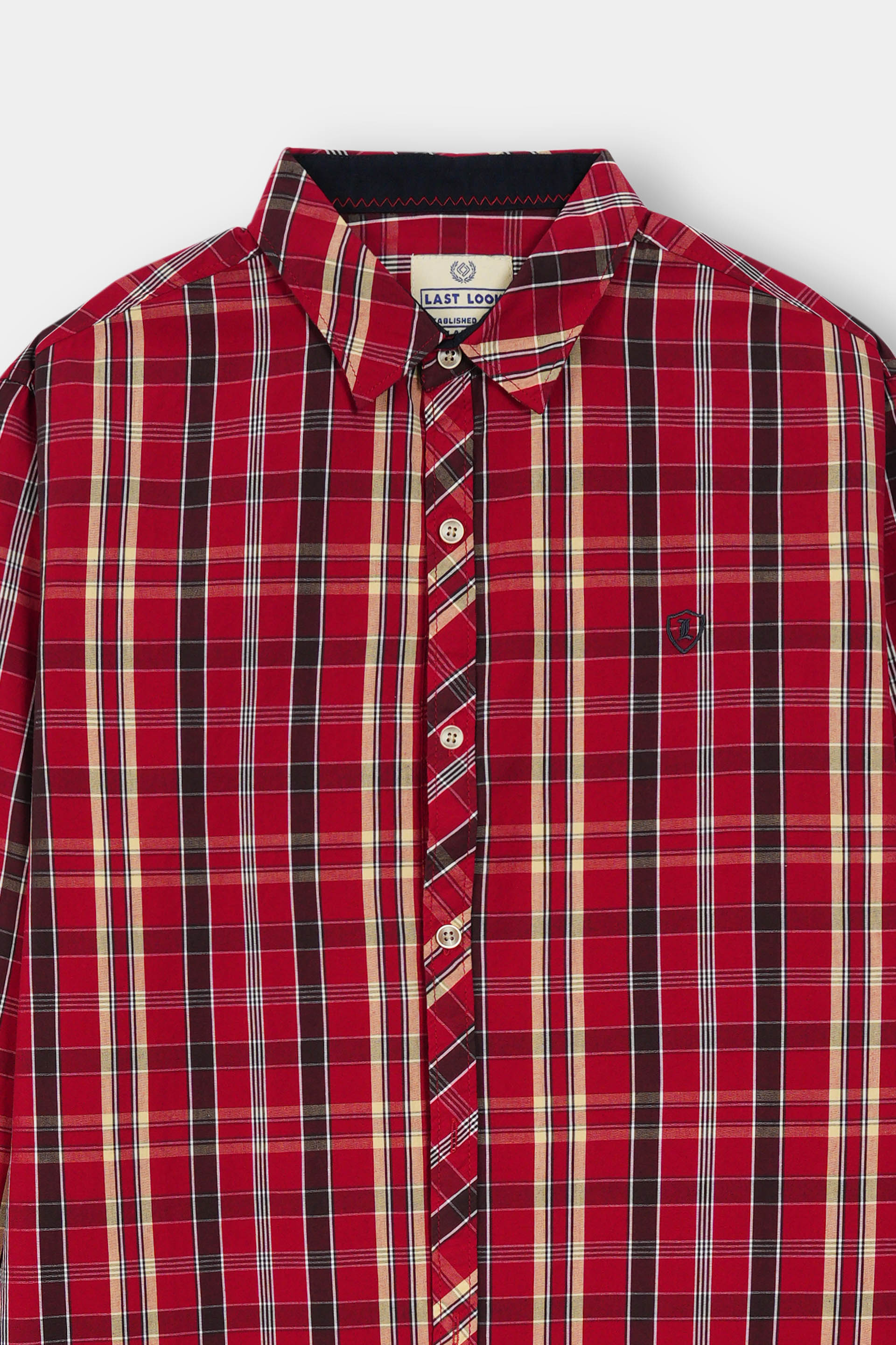 Red Causal Dress Shirt Men