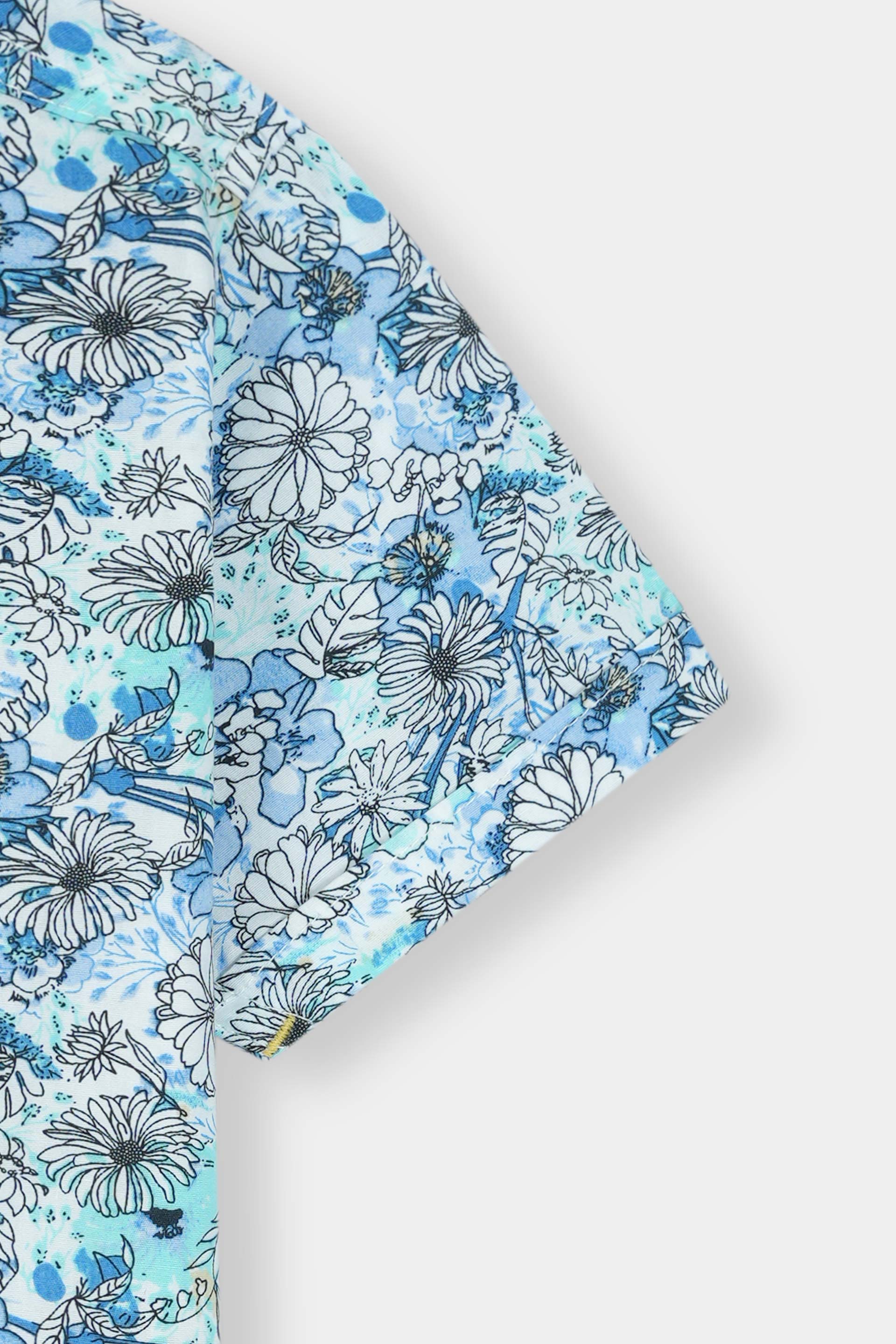 White Printed Casual Shirt Boys