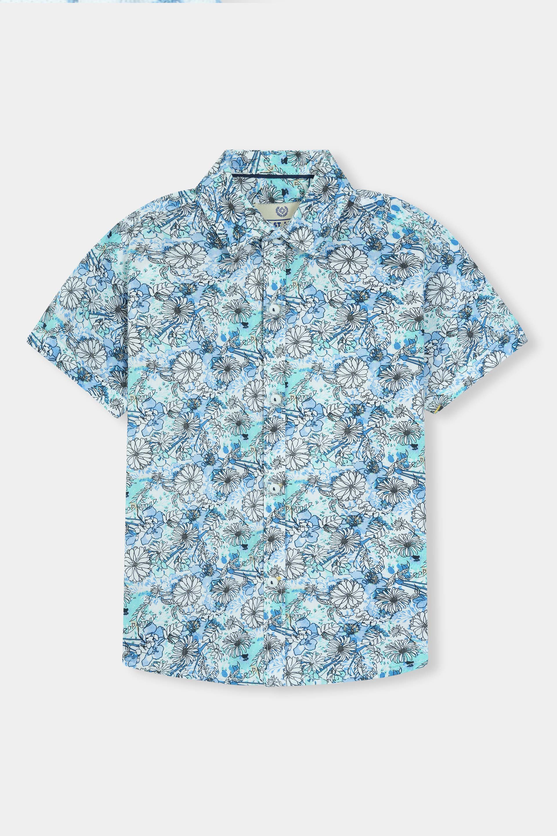 White Printed Casual Shirt Boys