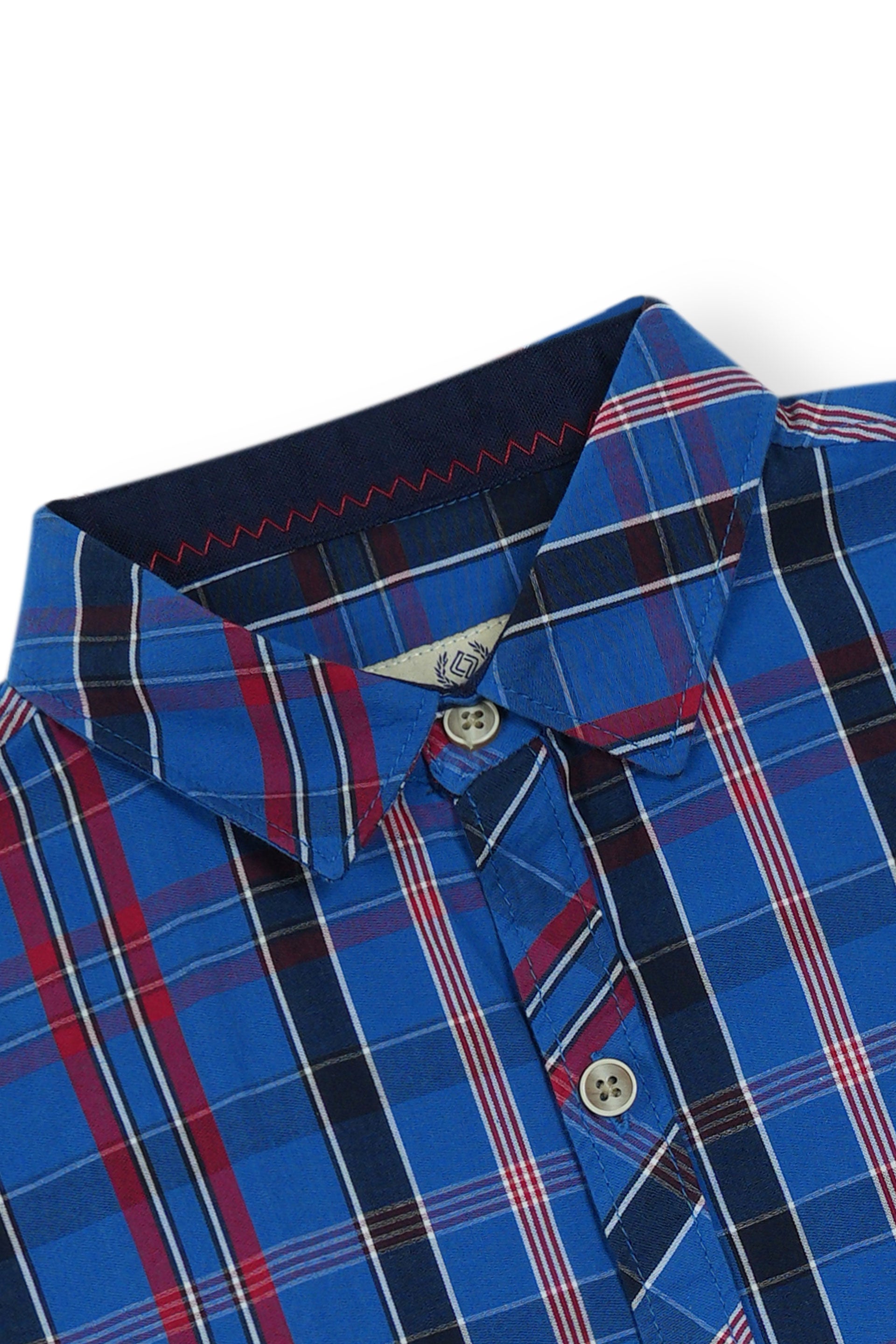 Blue Checked Casual Dress Shirt Boys