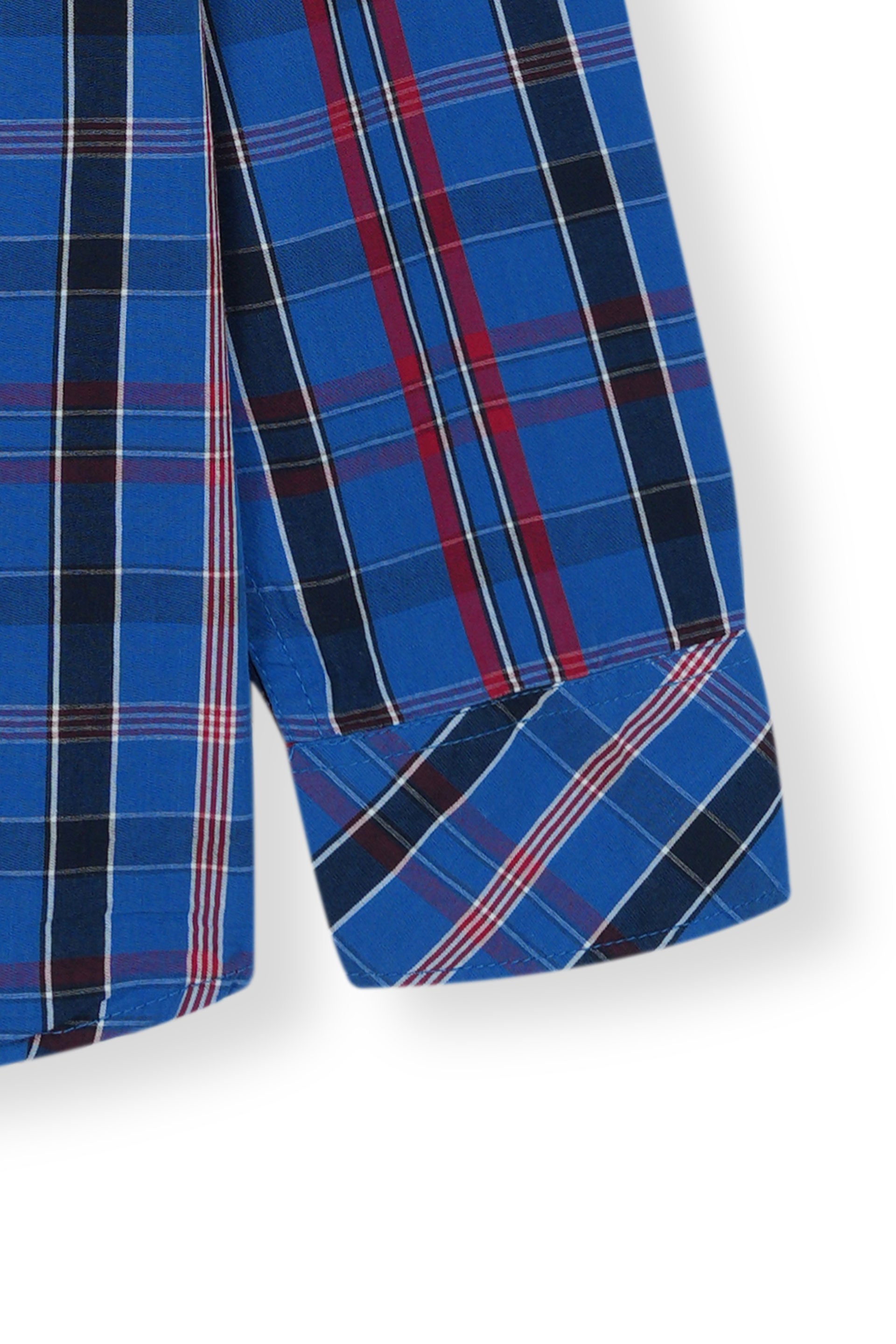 Blue Checked Casual Dress Shirt Boys