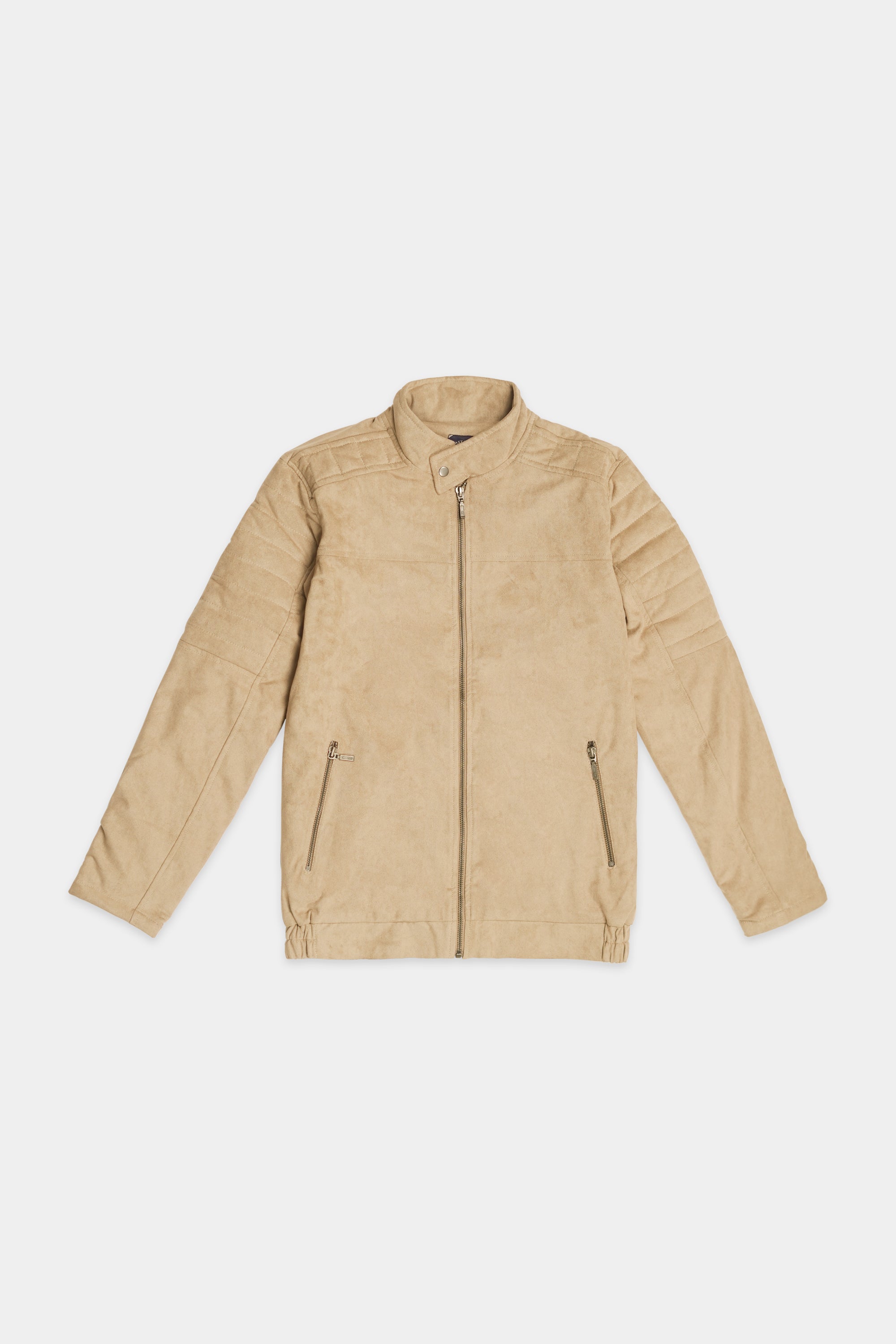 Light Brown Men Suede Jacket