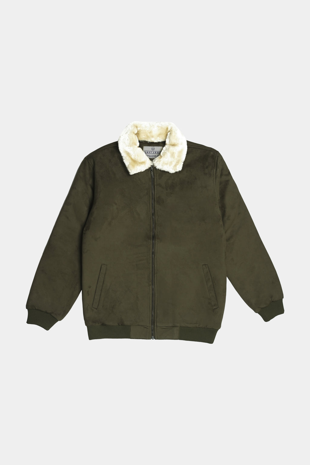Olive Men Suede Jacket