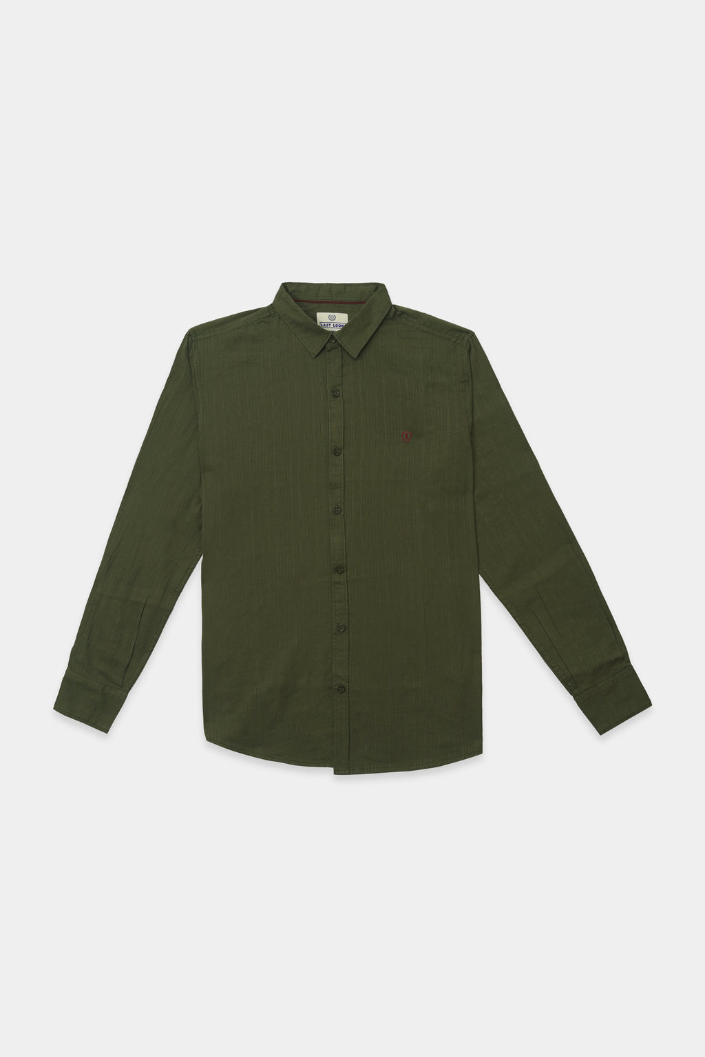 Olive Casual Dress Shirt Men