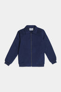 Navy Men Suede Jacket