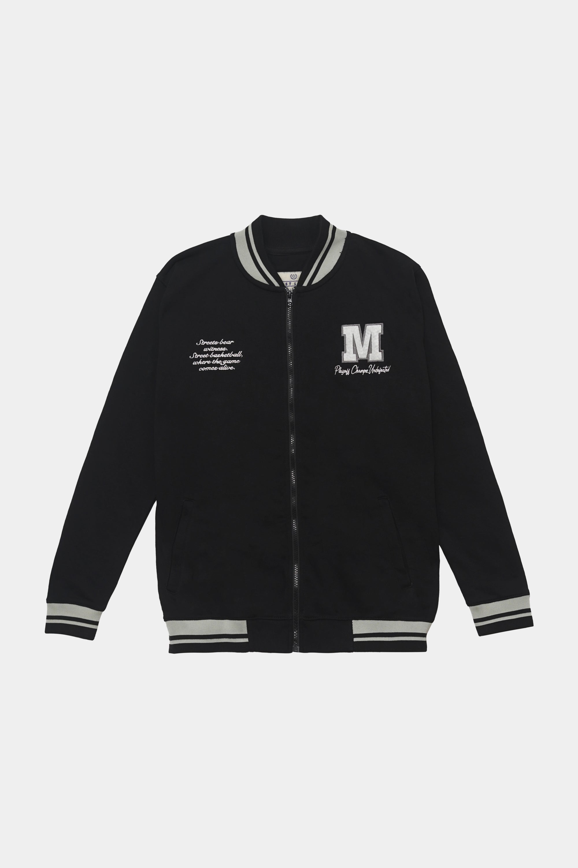 Black & Aqua Trim Zipper Men