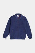 Navy Men Suede Jacket