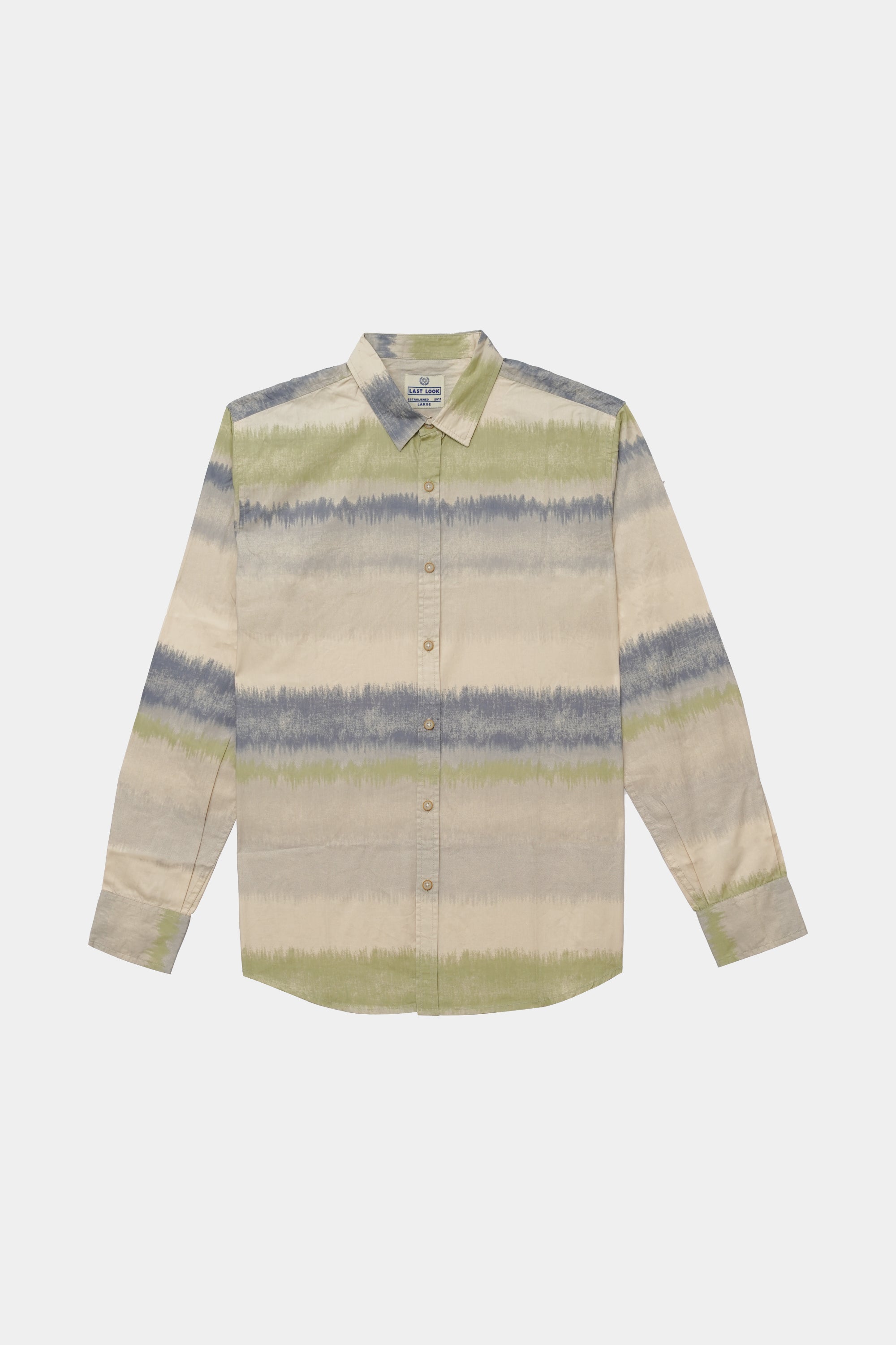 Pastel Wave Tie-Dye Casual Dress Shirt Men