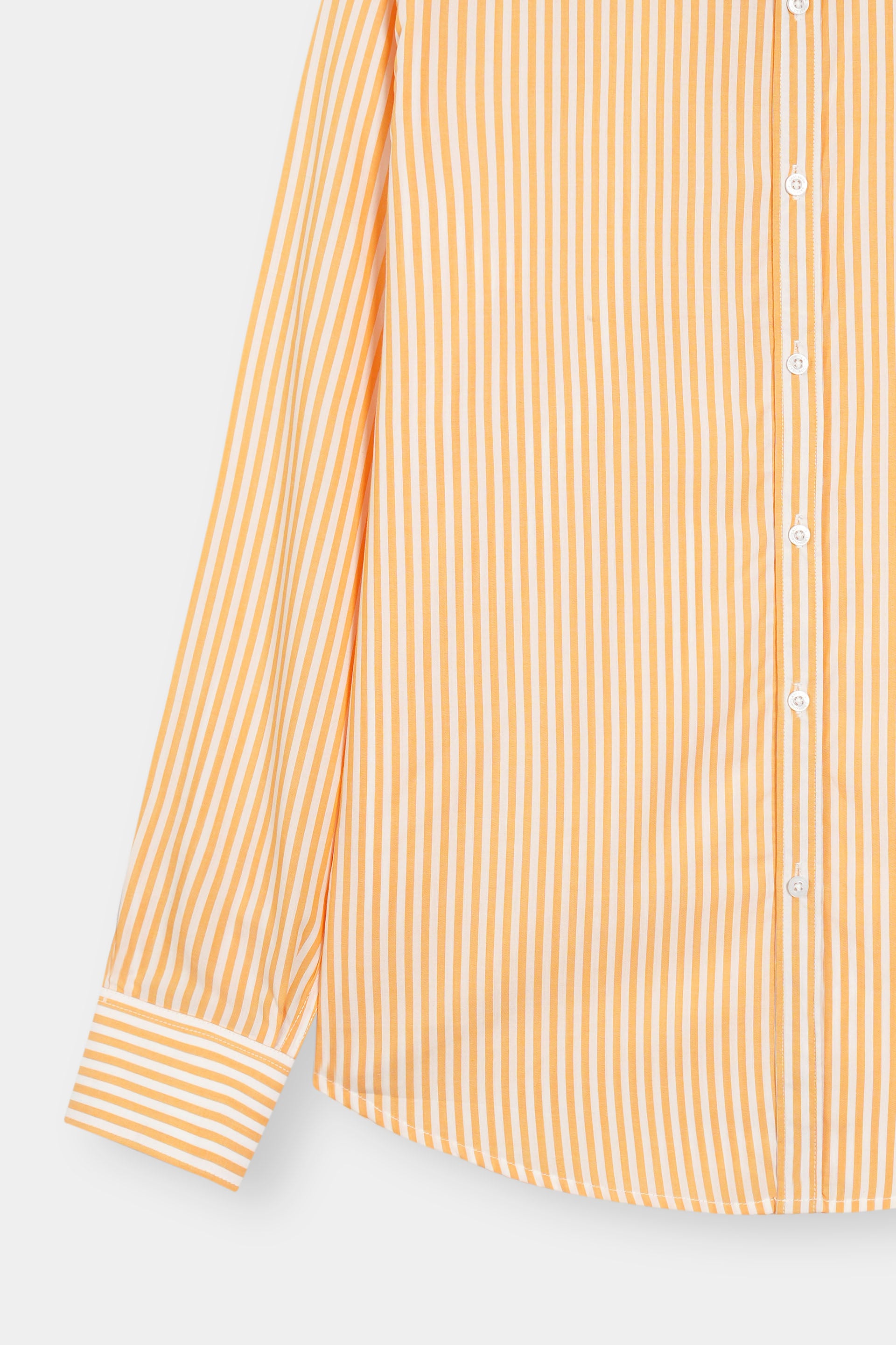 Orange Stripes Dress Shirt Men