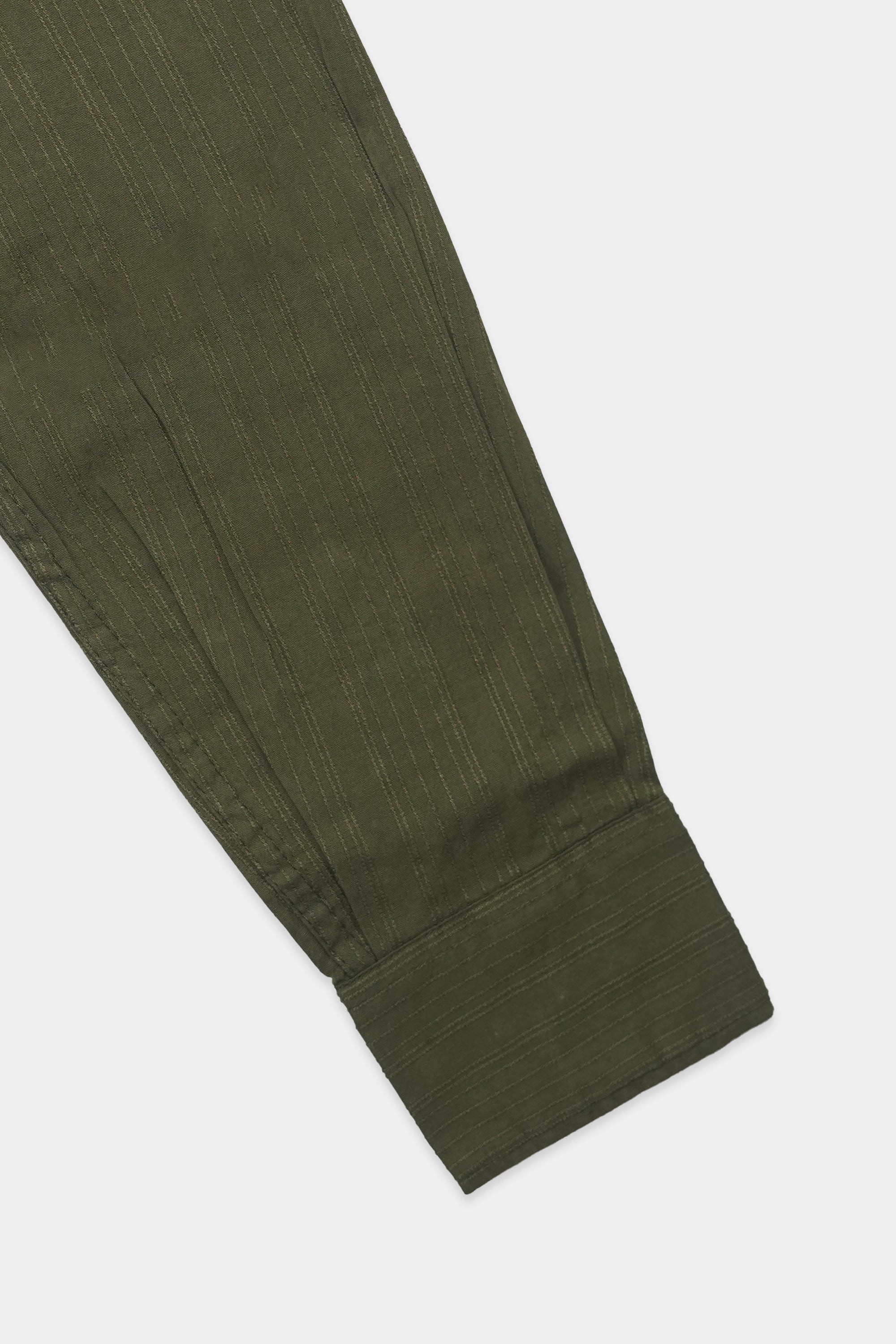 Olive Casual Dress Shirt Men