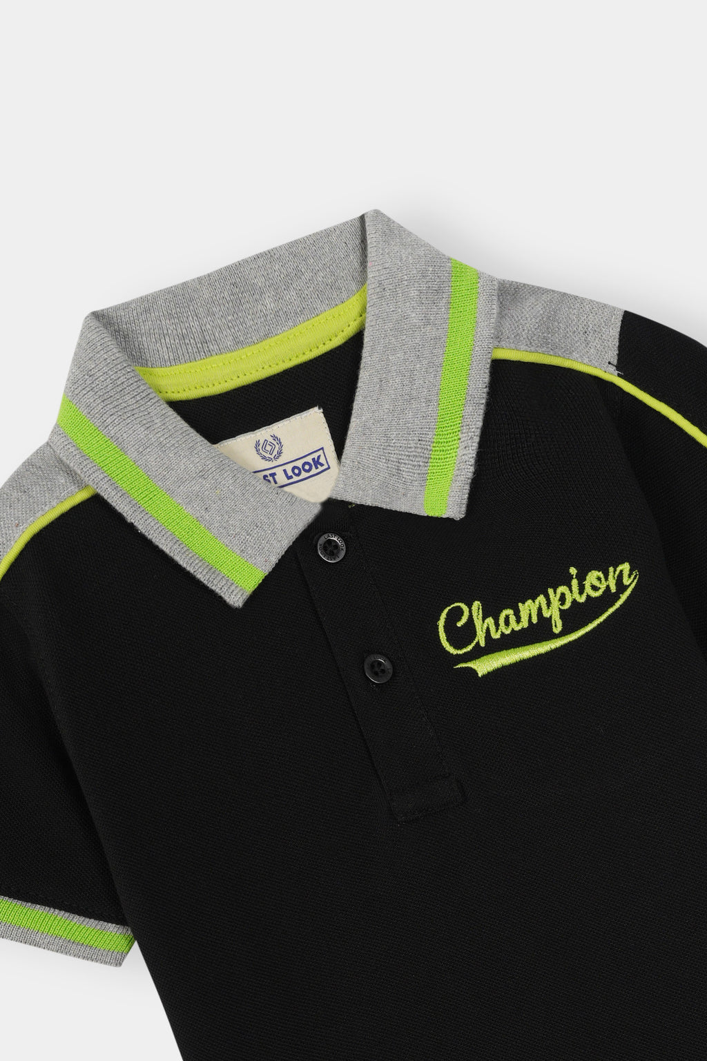 Black Champ Polo Shirt Boys